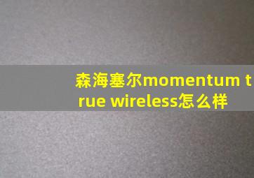 森海塞尔momentum true wireless怎么样